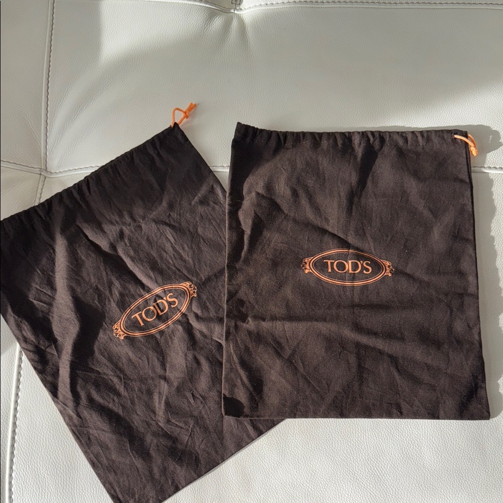 Tod's Dark Brown and Orange Dust Bags
